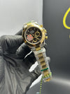Rolex Daytona 37mm Stainless Steel Silver Gold 2 Tone Oyster Bracelet Black Dial Gold Bezel – men’s watch