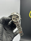 Rolex Daytona 37mm Stainless Steel Silver Oyster Bracelet Beige Black Dial Silver Bezel – men’s watch