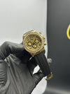Rolex Daytona 40mm Oyster Flex Fully Stonned Gold Stoned Dial White Stoned Bezel – men’s watch