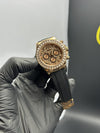 Rolex Daytona 40mm Oyster Flex Fully Stonned Rosegold Stoned Dial White Stoned Bezel – men’s watch