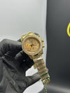 Rolex Daytona 40mm Stainless Steel Gold Oyster Bracelet Stoned Bezel Gold Dial White Stoned Bezel – men’s watch