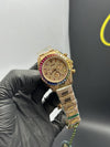 Rolex Daytona 40mm Stainless Steel Rosegold Oyster Bracelet Fully Stoned Rosegold Stoned Dial Rainbow Stoned Bezel – men’s watch