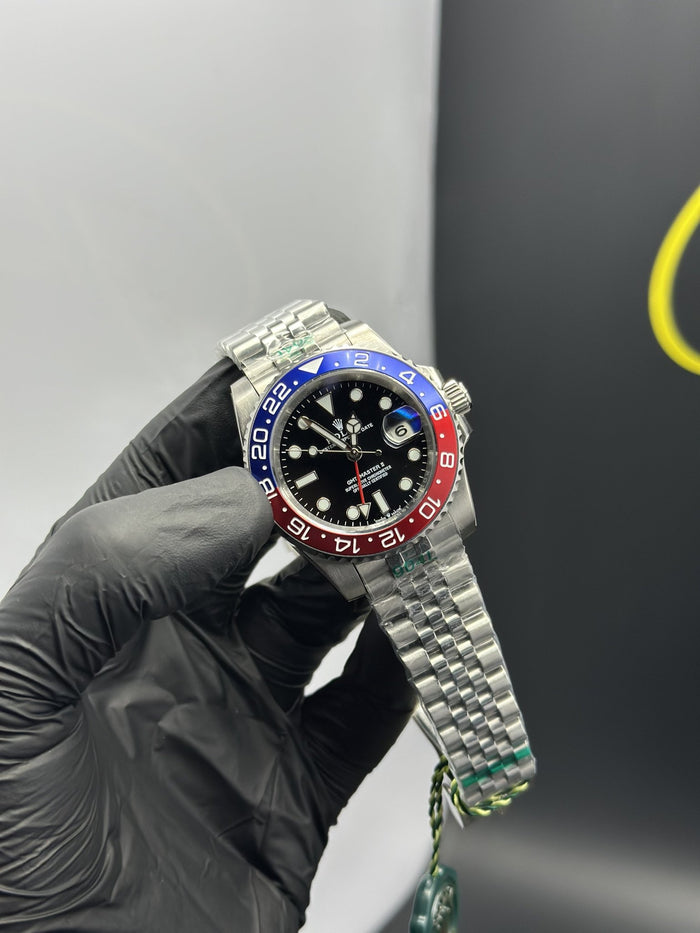 RLX GMT Master II 40mm Stainless Steel Silver Jubilee Bracelet Pepsi Dial