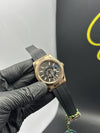 Rolex Sky Dweller 42mm Oyster Flex Black Strap Grey Dial Rosegold Bezel – men’s watch
