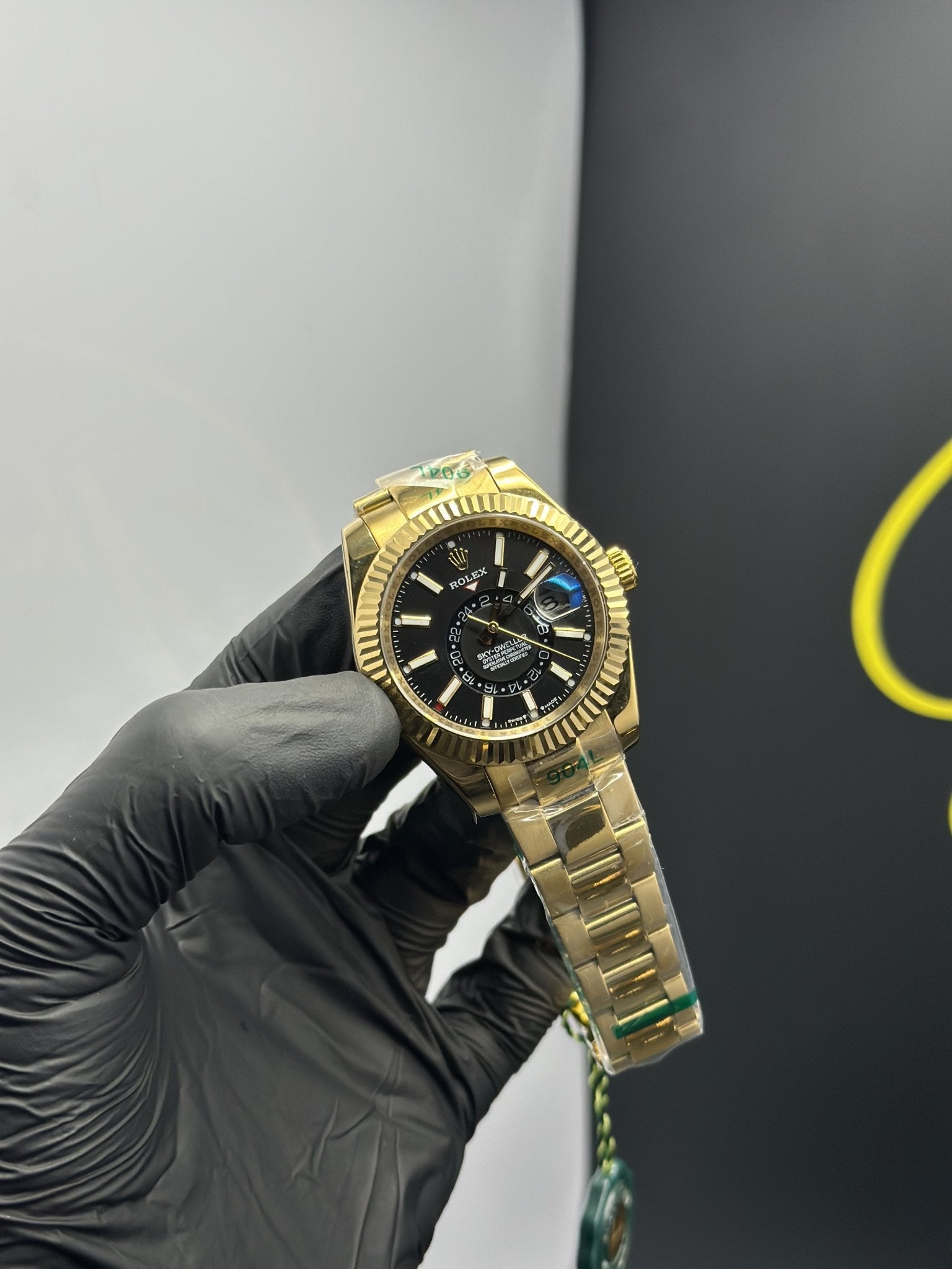 Rolex Sky Dweller 42mm Stainless Steel Gold Oyster Bracelet Black Dial – men’s watch