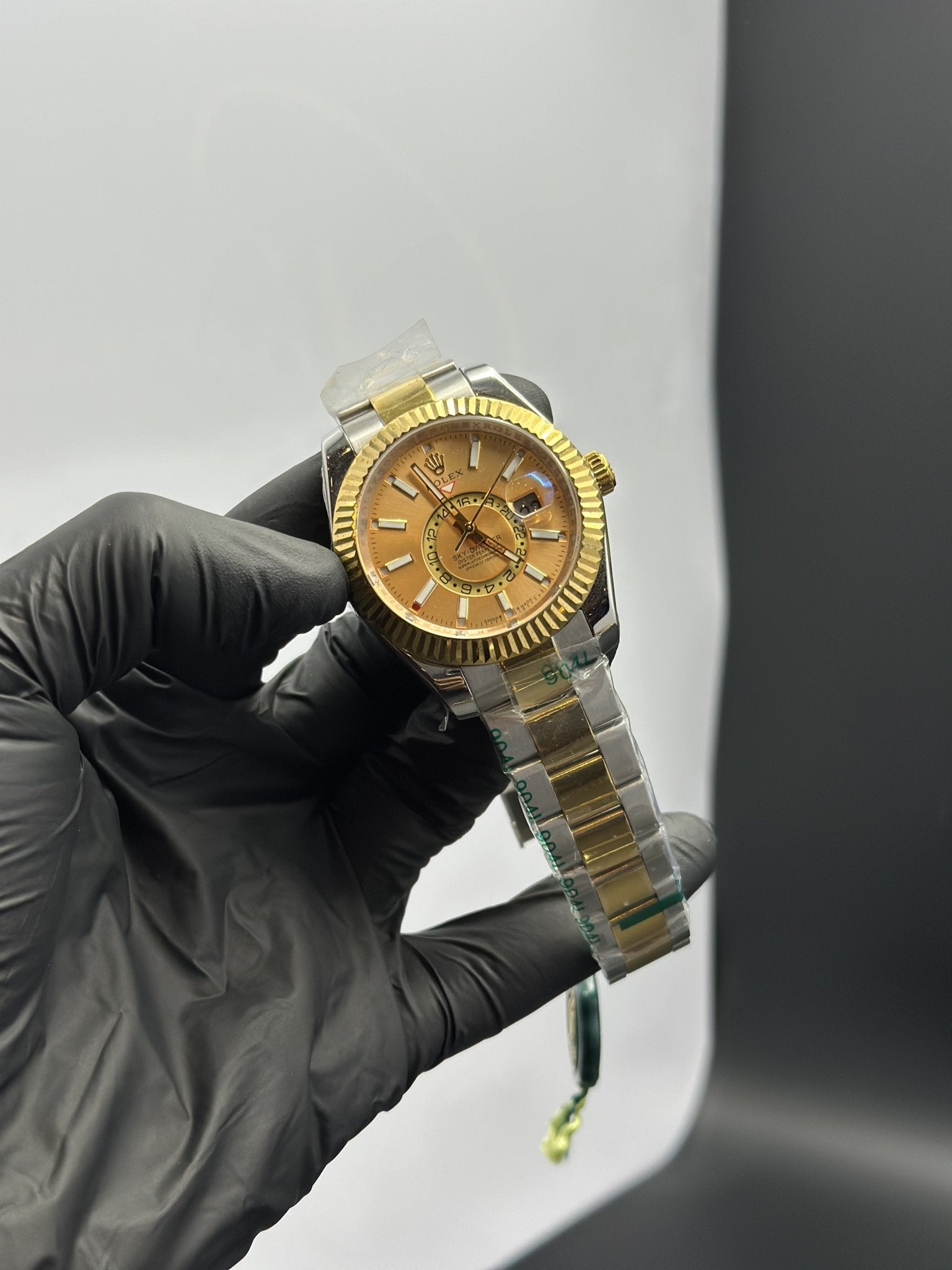 Rolex Sky Dweller 42mm Stainless Steel Silver Gold 2 Tone Oyster Bracelet Gold Dial – men’s watch