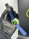 Rolex Submariner 41mm Oyster Flex Strap Stoned Bezel Blue Strap Blue Dial Rainbow Stoned Bezel – men’s watch