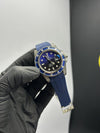 Rolex Submariner 41mm Oyster Flex Strap Stoned Bezel Blue Strap Blue Dual Shade Dial Blue Stoned Bezel – men’s watch