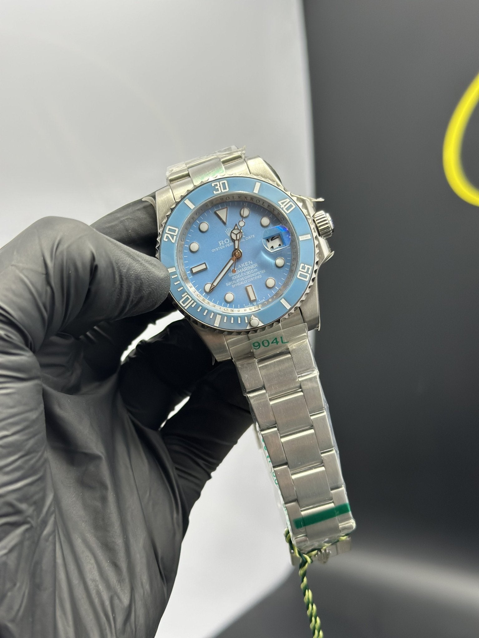 Rolex Submariner 41mm Stainless Steel Silver Oyster Bracelet Sky Blue Dial Sky Blue Bezel – men’s watch