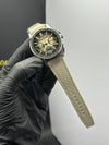 Super Clones Audemars Piguet TF Factory Code 11.59 Chronograph Beige Strap Beige Dual Shade Dial Silver Bezel Caliber 4401 Swiss Movement – men’s watch