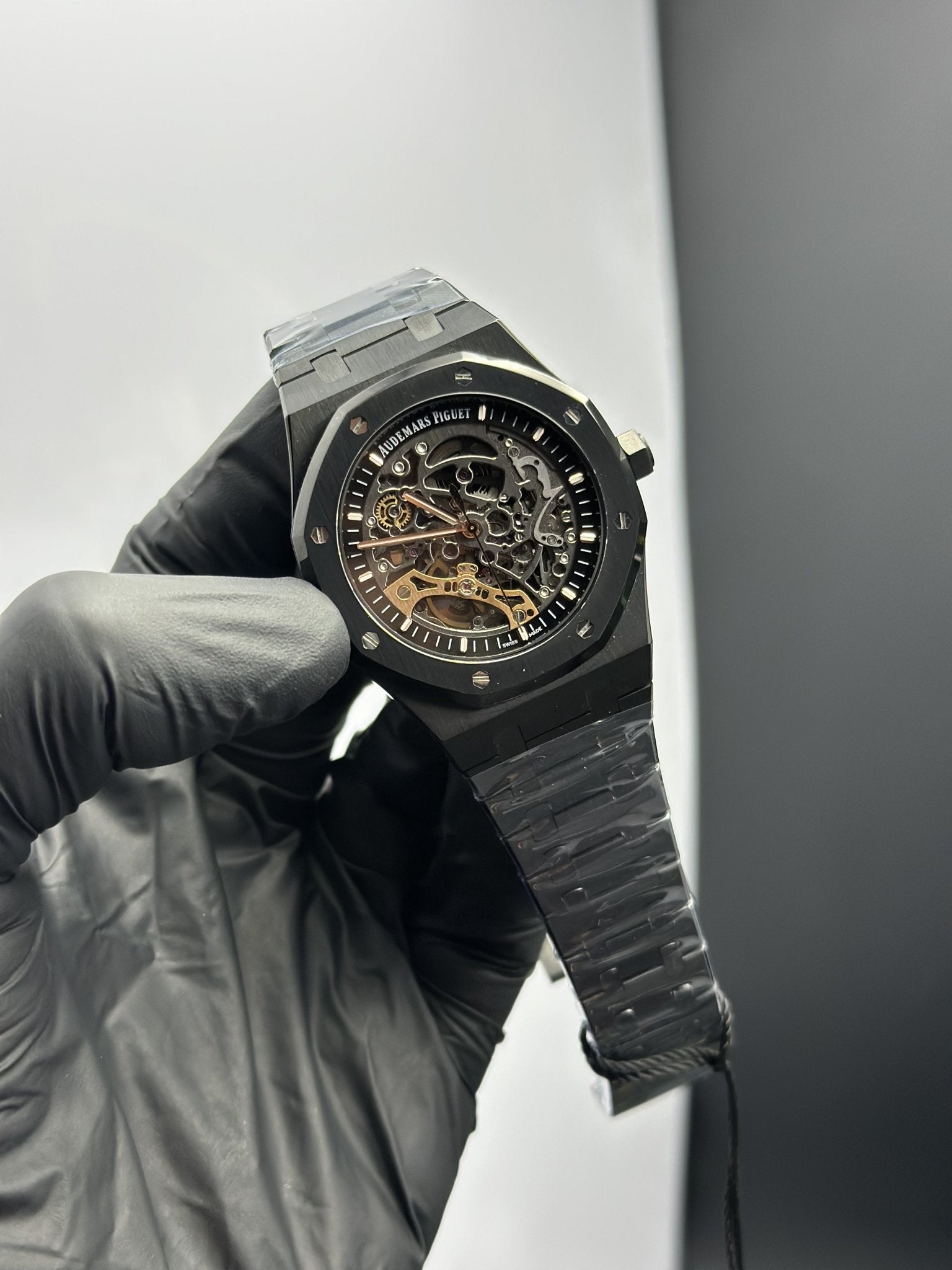 Super Clones Audemars Piguet TF Factory Royal Oak Skeleton Stainless Steel Matte Black Bracelet Black Dial Calibre 3132 Swiss Movement – men’s watch