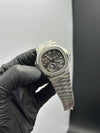Super Clones Patek Philippe TF Factory Power Reserve Stainless Steel Silver Bracelet Grey Dial Caliber 240 PS IRM C LU Swiss Movement – men’s watch