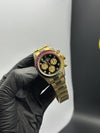 Super Clones Rolex Clean Factory Daytona Stainless Steel Gold Oyster Bracelet Black Dial Rainbow Stoned Bezel Caliber 4131 Swiss Movement – men’s watch
