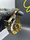 Super Clones Rolex Clean Factory Daytona Stainless Steel Gold Oyster Bracelet Black Dial Rainbow Stoned Bezel Caliber 4131 Swiss Movement – men’s watch