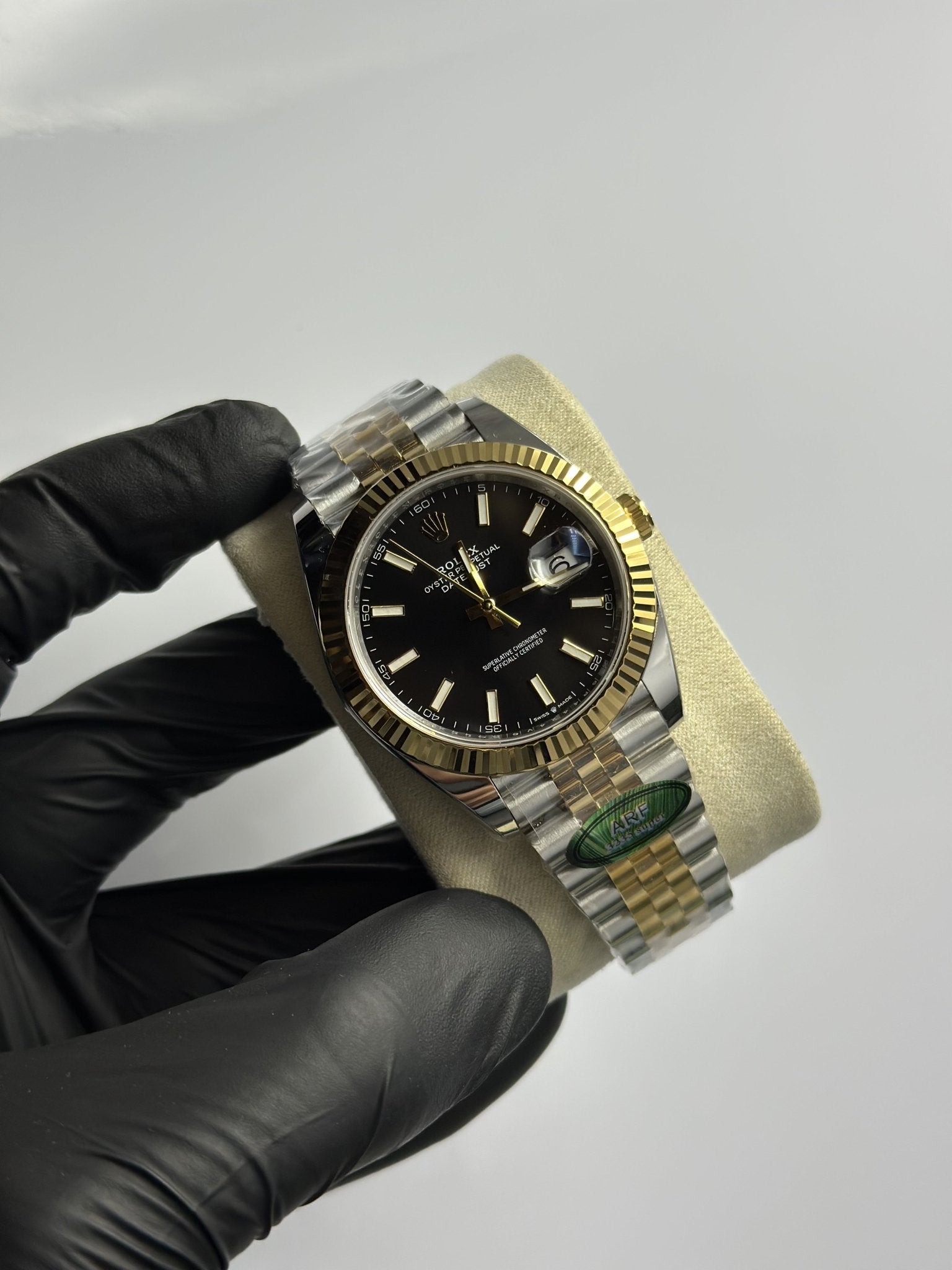 Super Clones Rolex The Most Premium ARF Factory Datejust 41mm Stainless Steel Silver - Gold 2 Tone Jubilee Bracelet Black Dial Caliber 3235 Swiss Movement – men’s watch