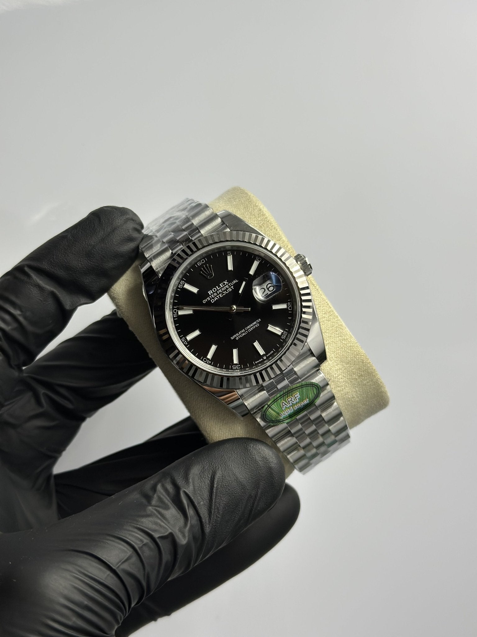 Super Clones Rolex The Most Premium ARF Factory Datejust 41mm Stainless Steel Silver Jubilee Bracelet Black Dial Caliber 3235 Swiss Movement – men’s watch