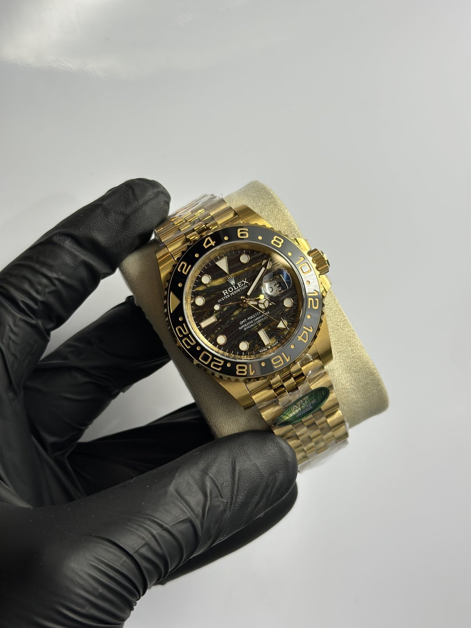 Super Clones Rolex The Most Premium ARF Factory GMT Master II Stainless Steel Gold Jubilee Bracelet Bruce Wayne Tiger Iron Dial Caliber 3285 Swiss Movement – men’s watch