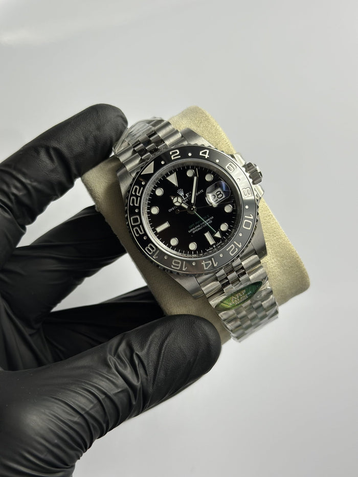 Super Clones RLX The Most Premium ARF Factory GMT Master II Stainless Steel Silver Jubilee Bracelet Bruce Wayne Dial Caliber 3285 Swiss Movement