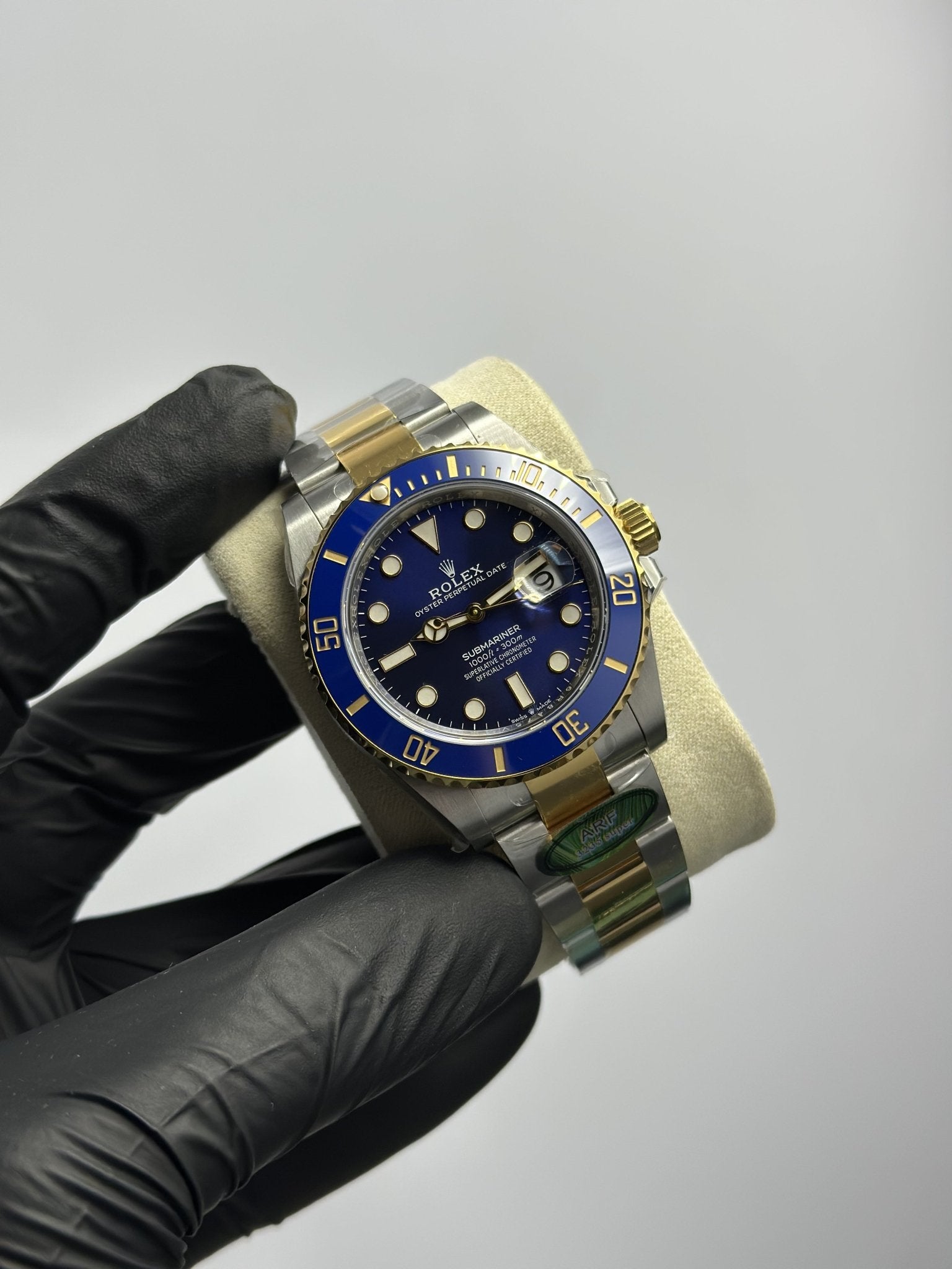 Super Clones Rolex The Most Premium ARF Factory Submariner Stainless Steel Silver - Gold 2 Tone Oyster Bracelet Bluesey Dial Caliber 3235 Swiss Movement – men’s watch