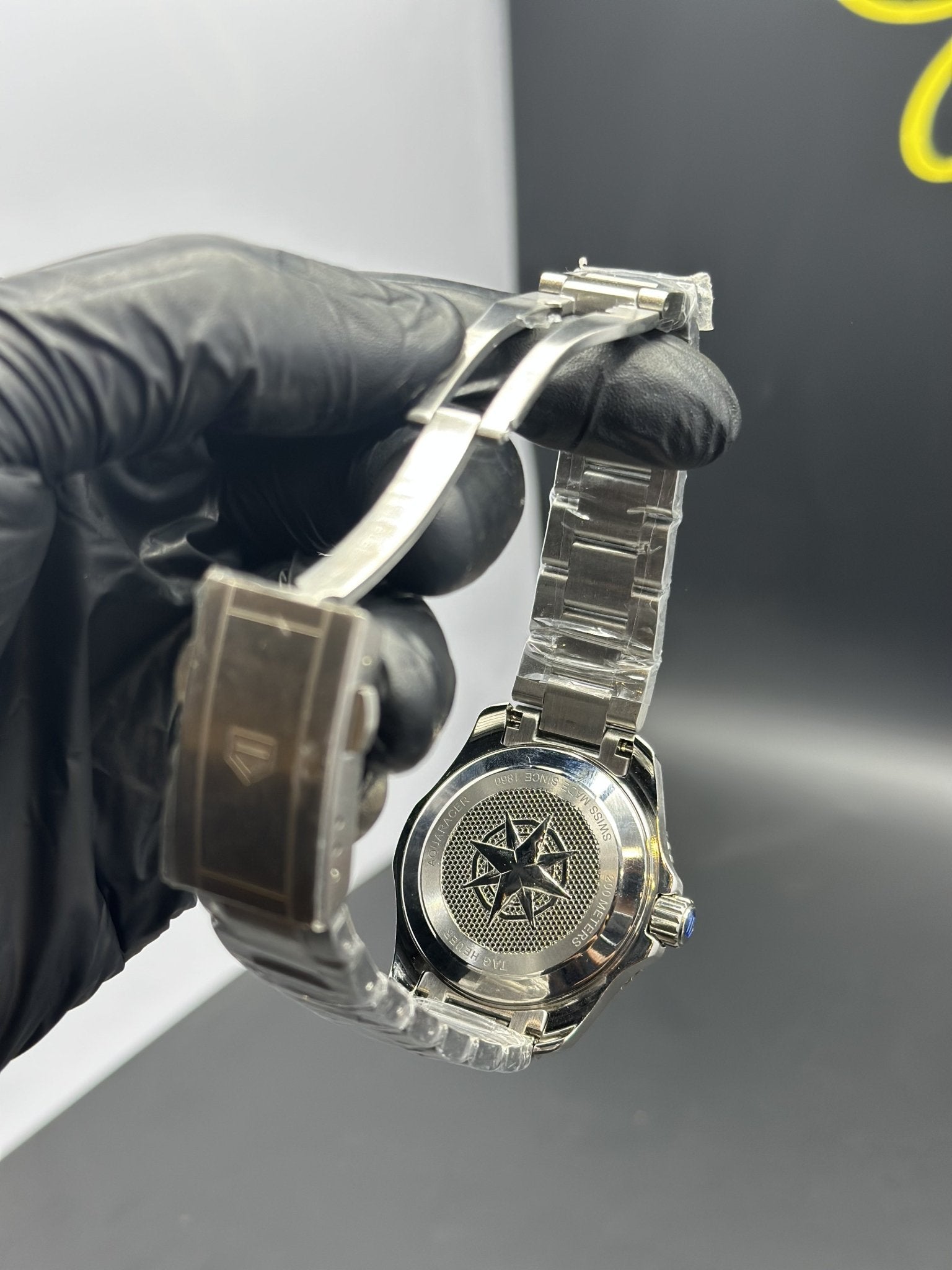 Tag Heuer Bracelet Automatic Aquaracer Silver Bracelet Black Dial – men’s watch