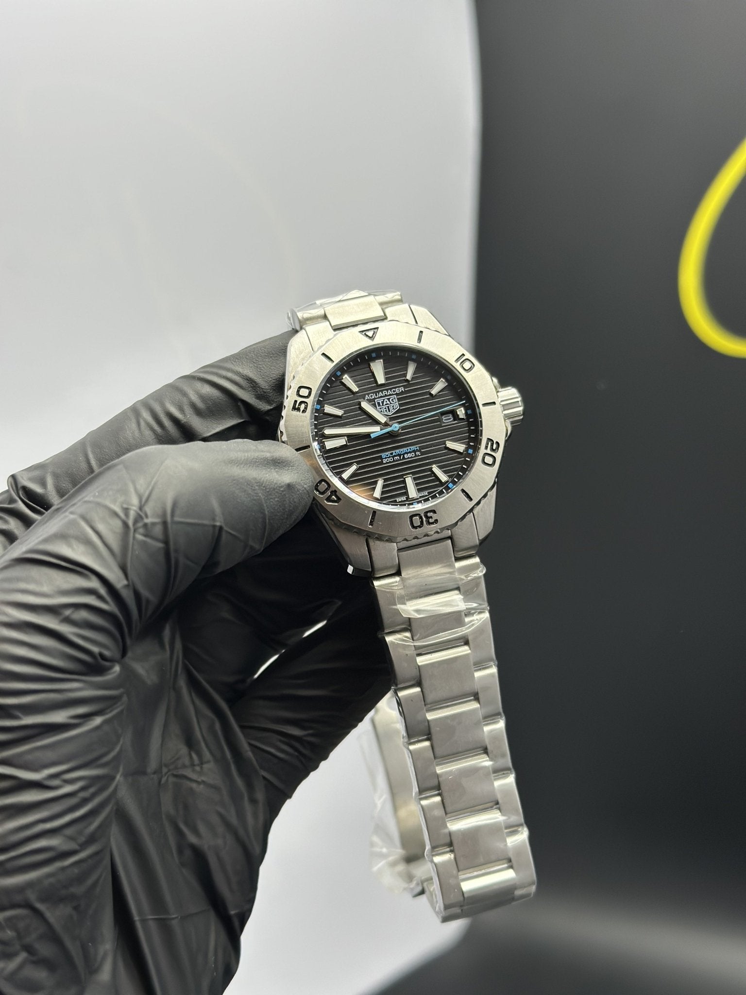 Tag Heuer Bracelet Automatic Aquaracer Silver Bracelet Black Dial – men’s watch