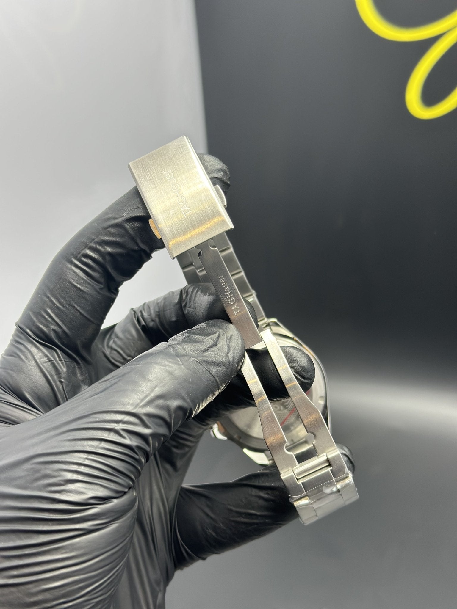 Tag Heuer Bracelet Automatic Aquaracer Silver Bracelet Green Dial Green Bezel – men’s watch