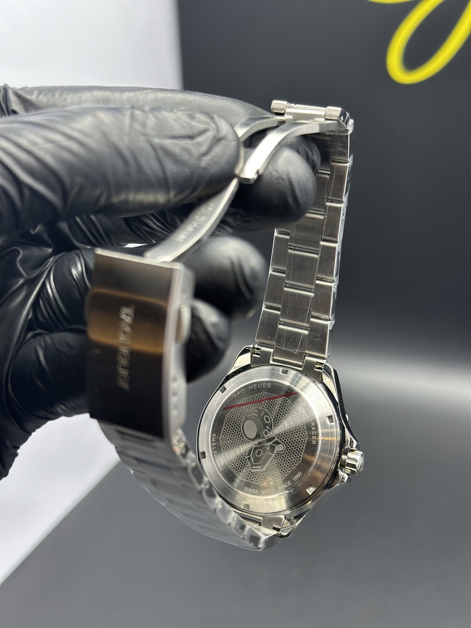 Tag Heuer Bracelet Automatic Aquaracer Silver Bracelet Green Dial Green Bezel – men’s watch