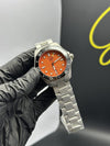 Tag Heuer Bracelet Automatic Aquaracer Silver Bracelet Orange Dial Black Bezel – men’s watch