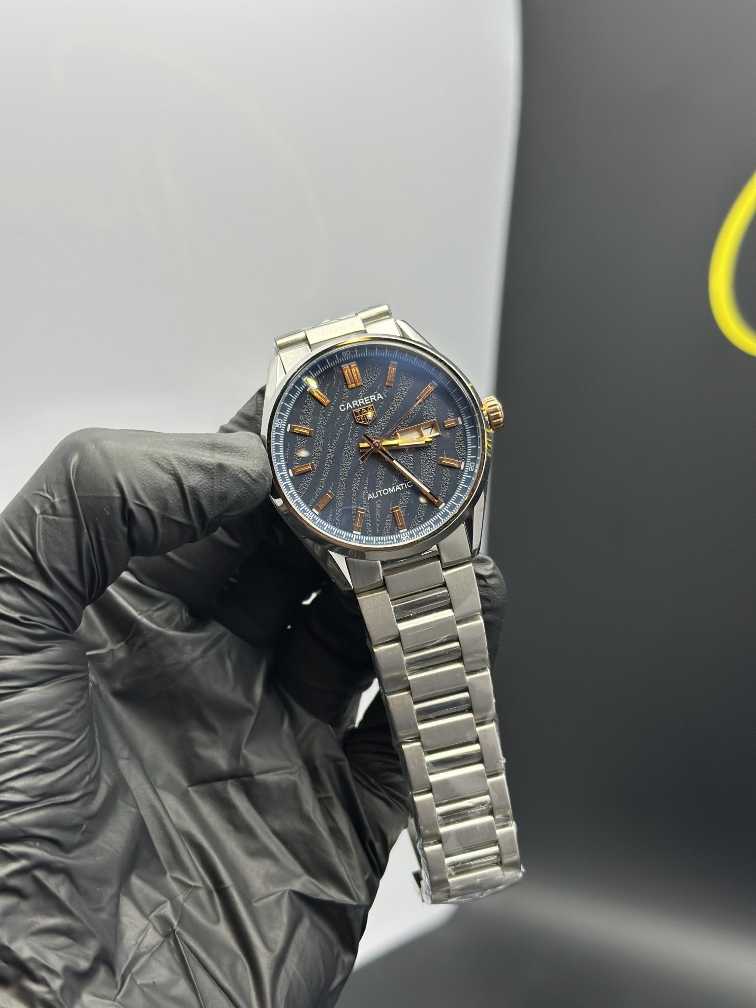 Tag Heuer Bracelet Automatic Calibre 5 Silver Bracelet Blue Textured Dial – men’s watch