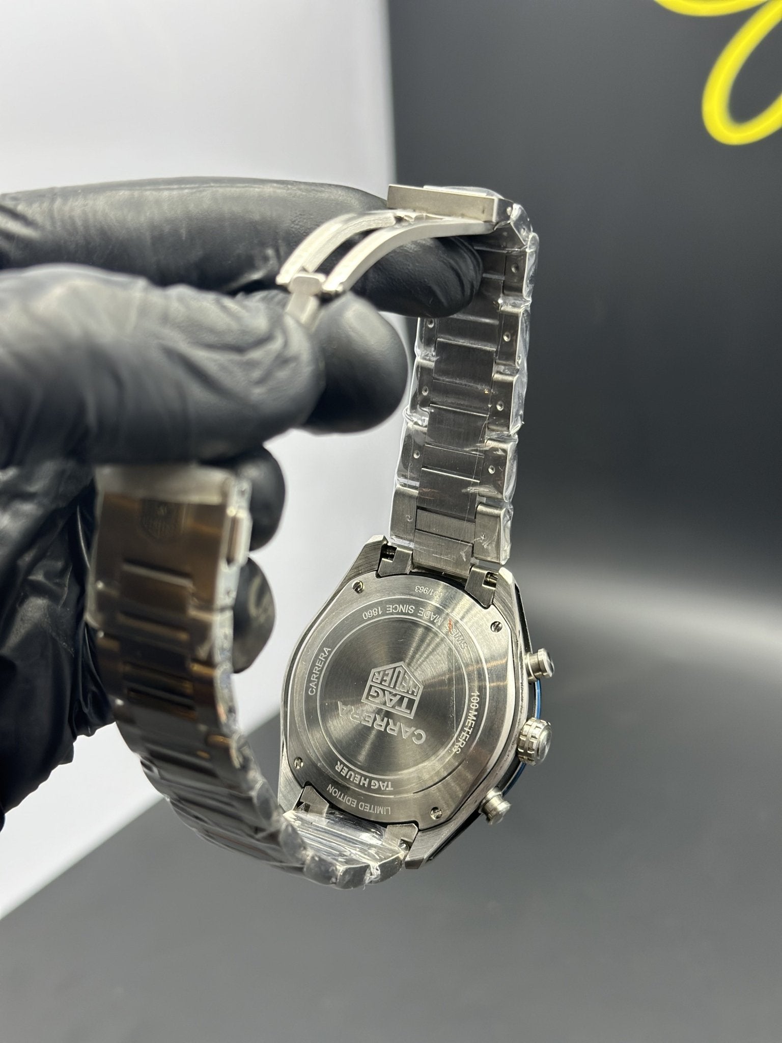 Tag Heuer Bracelet Chronograph (Quartz) Carrera Silver Bracelet Royal Blue Skeleton Dial – men’s watch