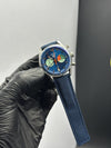 Tag Heuer Strap Chronograph (Quartz) 44mm Carrera Leather Strap Navy Blue Strap Blue Coloured Dial – men’s watch