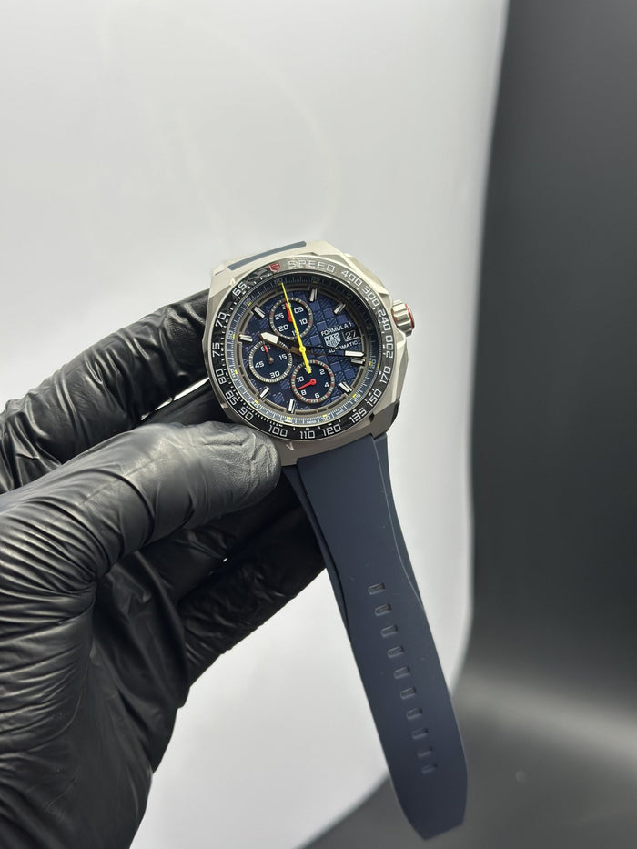 TAGH Strap Chronograph (Quartz) 44mm Formula 1 Blue Strap Blue Dial