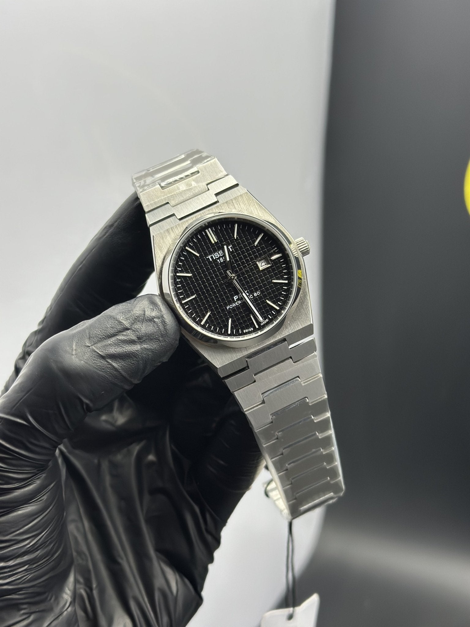 Tissot Bracelet Automatic 40mm Stainless Steel Silver Bracelet Black Textured Dial – men’s watch