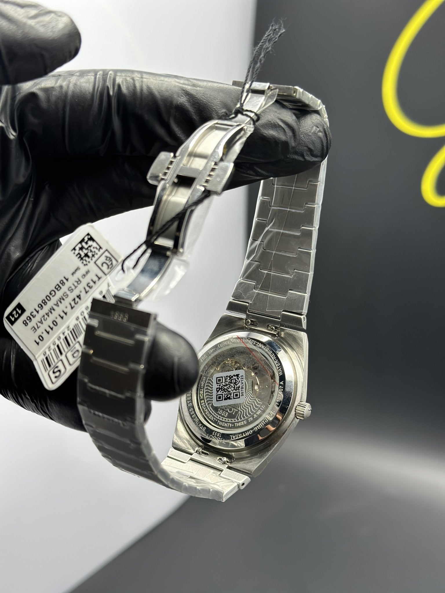 Tissot Bracelet Automatic 40mm Stainless Steel Silver Bracelet Black Textured Dial – men’s watch