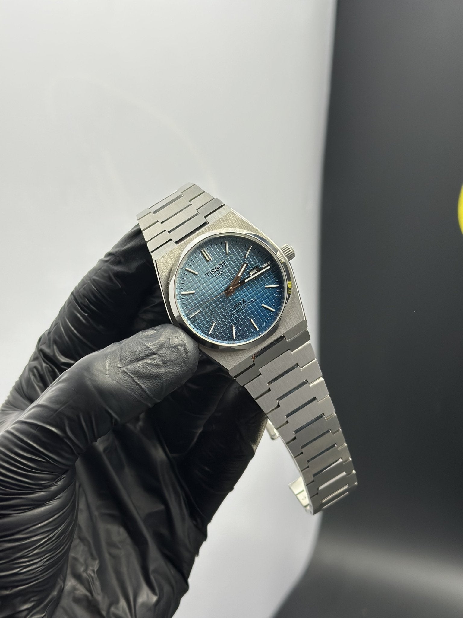 Tissot Bracelet Automatic 40mm Stainless Steel Silver Bracelet Blue Dual Shade Textured Dial – men’s watch