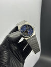 Tissot Bracelet Automatic 40mm Stainless Steel Silver Bracelet Pendulum Blue Paint Textured Dial – men’s watch