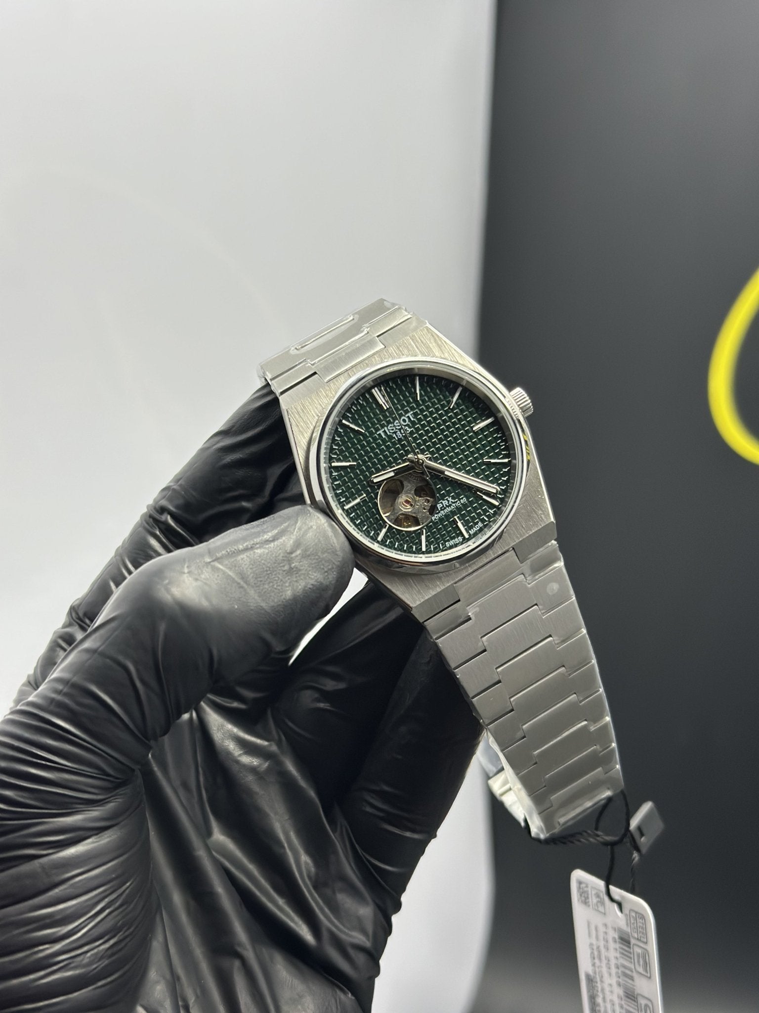 Tissot Bracelet Automatic 40mm Stainless Steel Silver Bracelet Pendulum Green Textured Dial – men’s watch