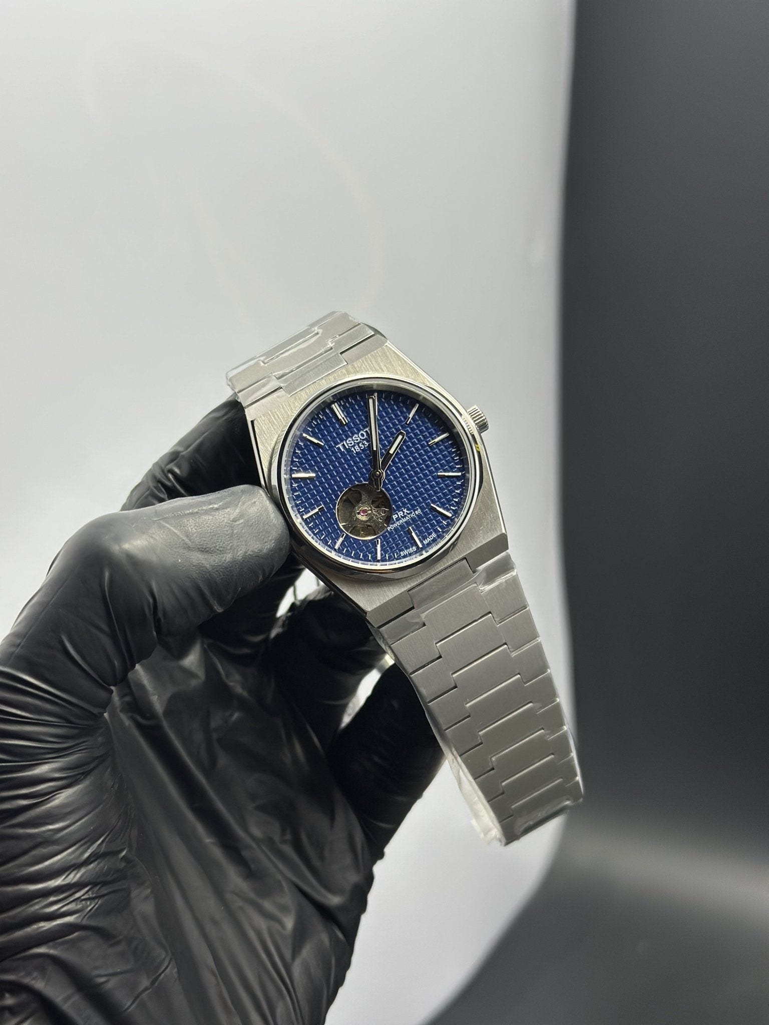 Tissot Bracelet Automatic 40mm Stainless Steel Silver Bracelet Pendulum Navy Blue Textured Dial – men’s watch