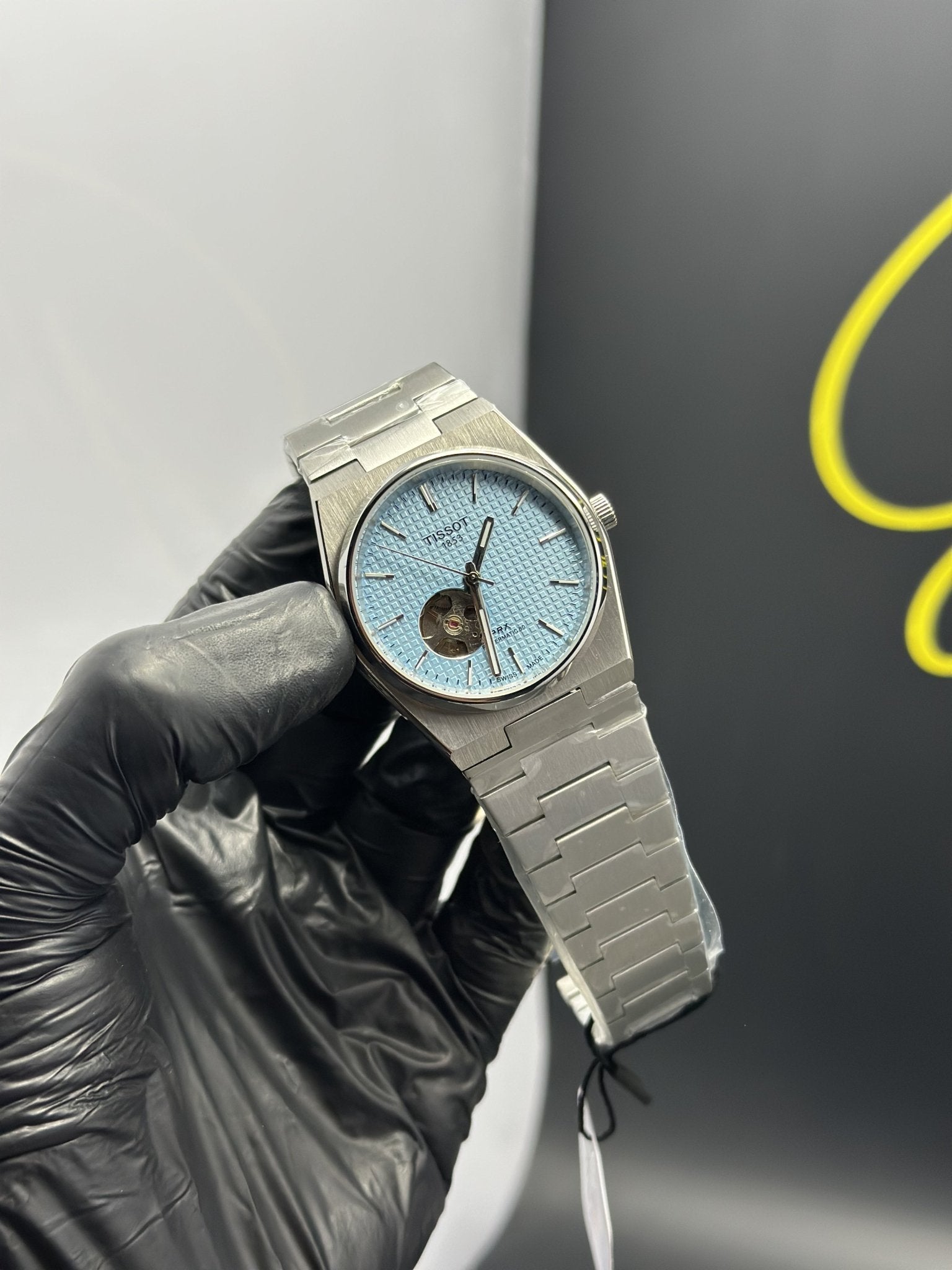 Tissot Bracelet Automatic 40mm Stainless Steel Silver Bracelet Pendulum Tiffany Textured Dial – men’s watch