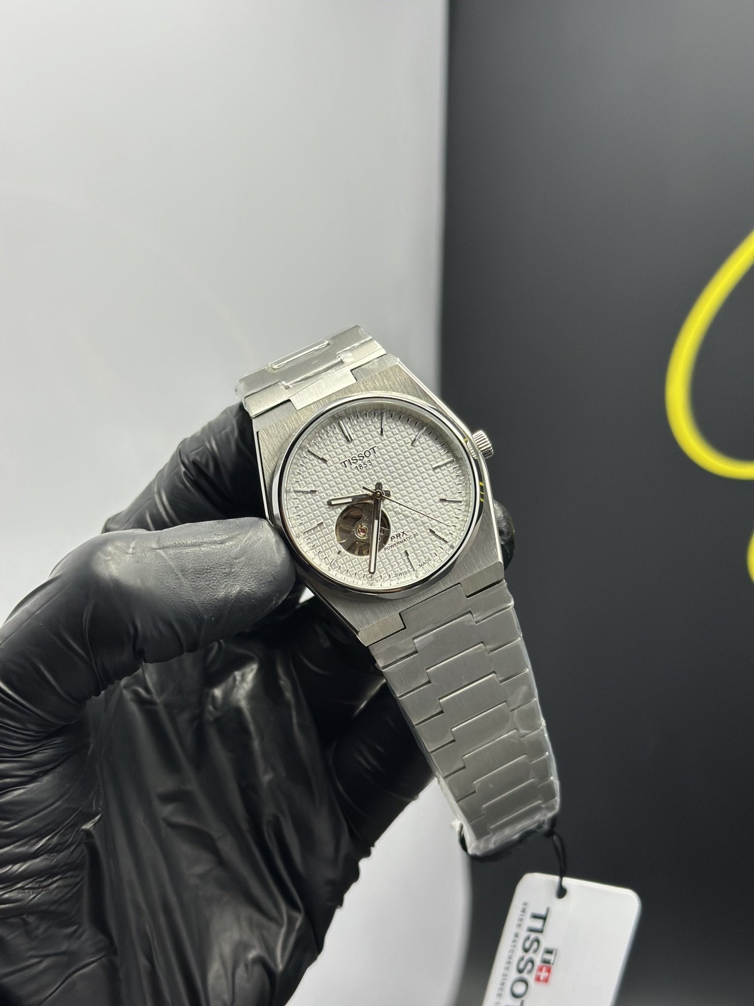 Tissot Bracelet Automatic 40mm Stainless Steel Silver Bracelet Pendulum White Textured Dial – men’s watch