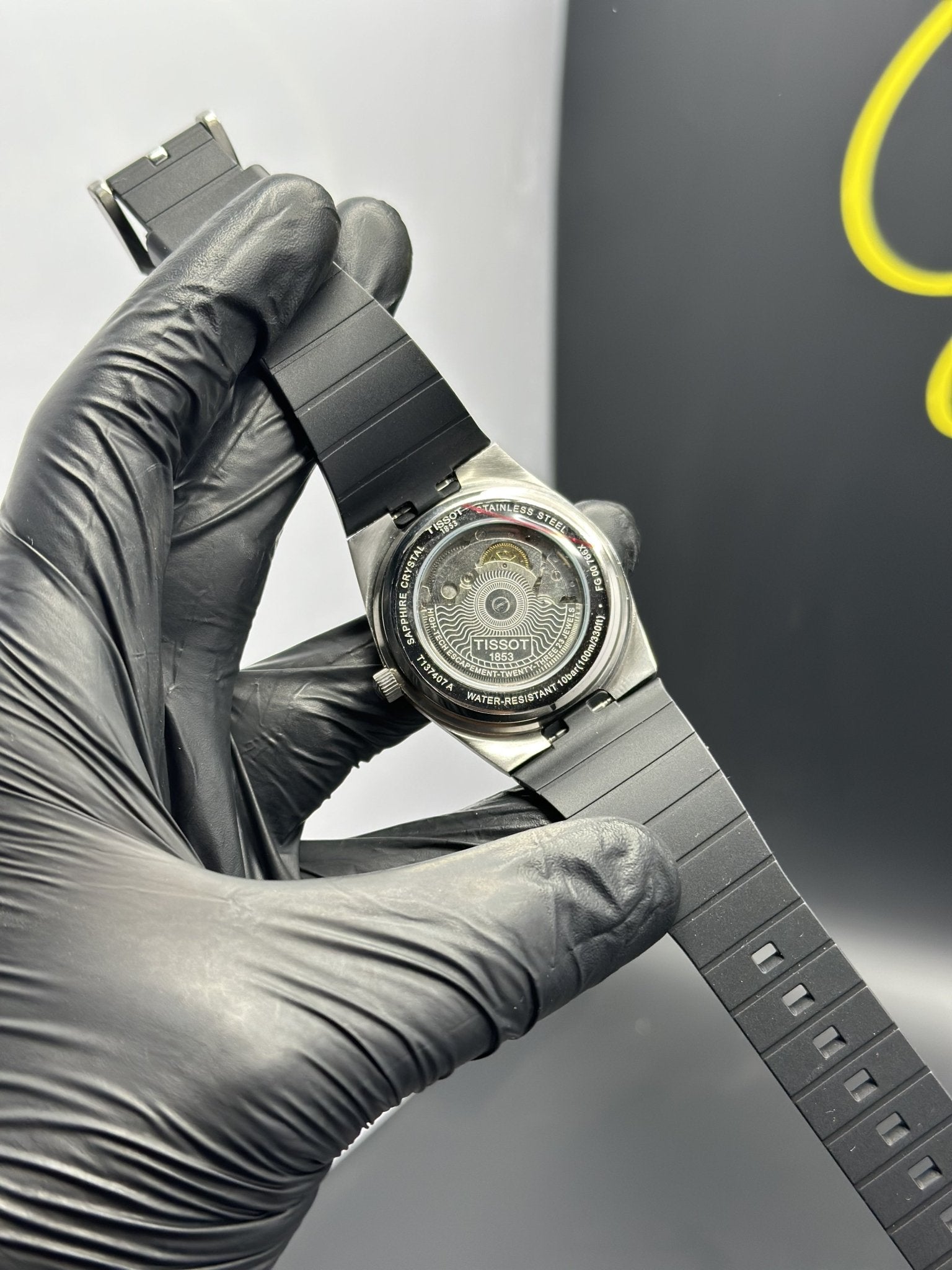 Tissot Strap Automatic 40mm Silicone Strap Black Strap Tiffany Textured Dial – men’s watch