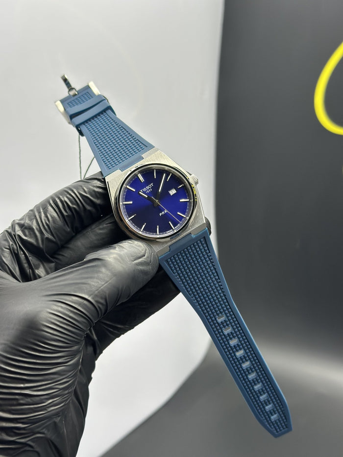 Tisot Strap Quartz 40mm Silicone Strap Blue Strap Blue Dial